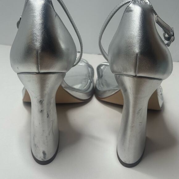 CIRCUS NY SAME EDELMAN “HOLMES” SILVER METALLIC ANKLE STRAP SANDAL 12 M NWT - Picture 6 of 16